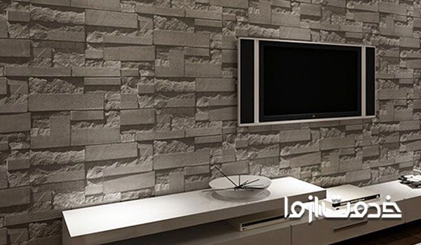 طراحی پشت ال سی دی با سنگ آنتیک