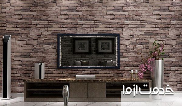 دکوراسیون تلویزیون با سنگ آنتیک