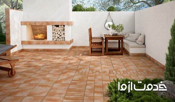 سنگ موزاییک و سرامیک حیاط