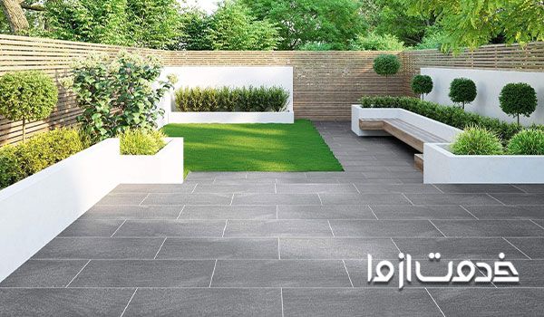 طرح سرامیک دیوار حیاط