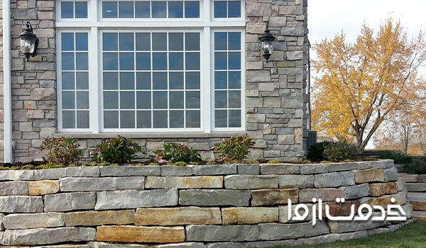 دیوار سنگی خانه برای نمای ساختمان