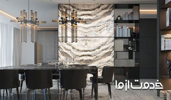 نصب سنگ اسلوب در ستون و دیوار