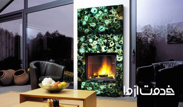 نصب سنگ اسلب روی دیوار