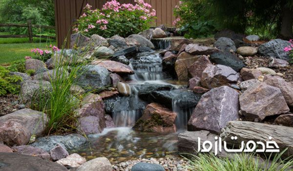 نمونه ای از آبنمای سنگی حیاط