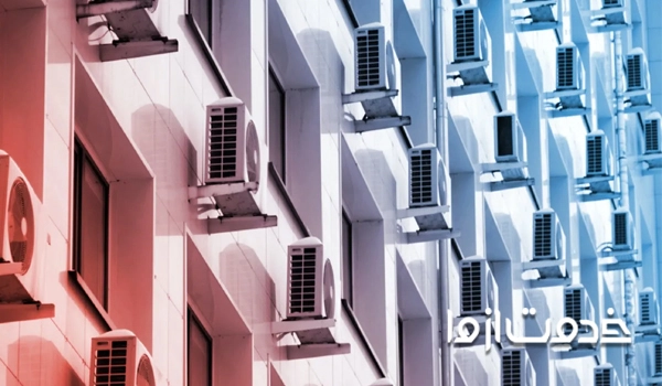 نصب کندانسور روی نمای ساختمان