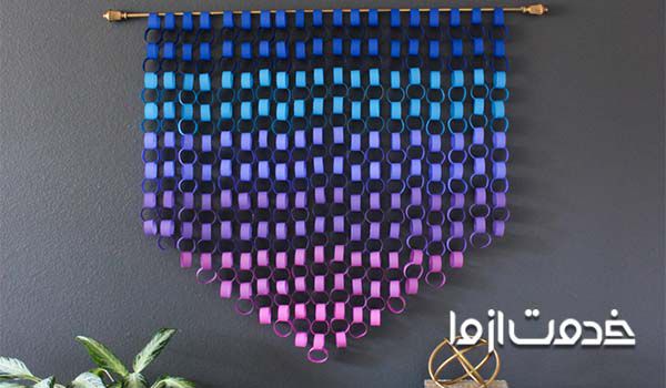 ساختن دنبالچه بادبادک از کاغذ رنگی برای تزیین دیوار