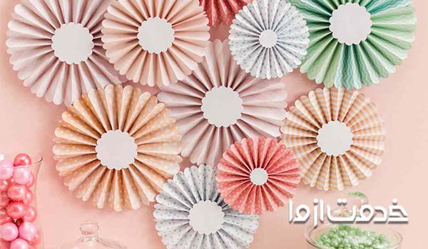 درست کردن گل از کاغذ رنگی و کاغذ کشی برای تزیین دیوار