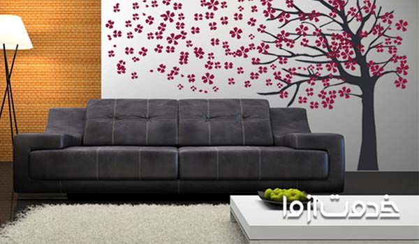 تزیین دیوار با کاغذ رنگی به شکل درخت 