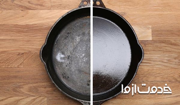 آموزش تمیز کردن ظروف چدنی سوخته در 6 گام