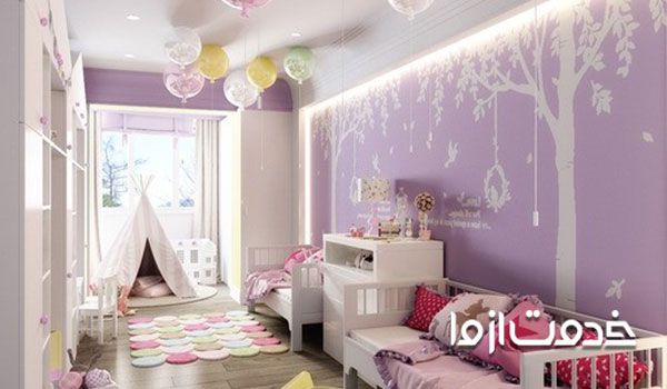 رنگ اتاق کودک یاسی