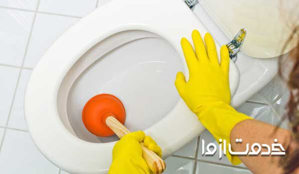 رفع گرفتگی شترگلو توالت