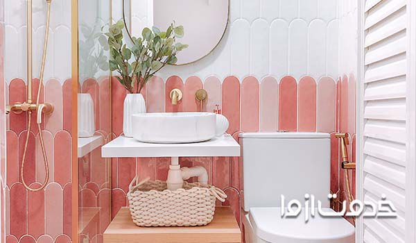 کاشی کاری کف توالت و کاشی کاری حمام