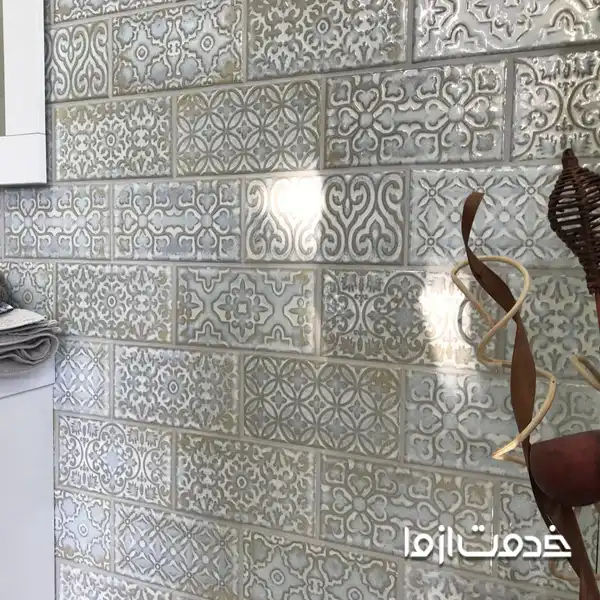 کاشی‌های بافت دار با طرح‌های برجسته طرح جدید کاشی حمام