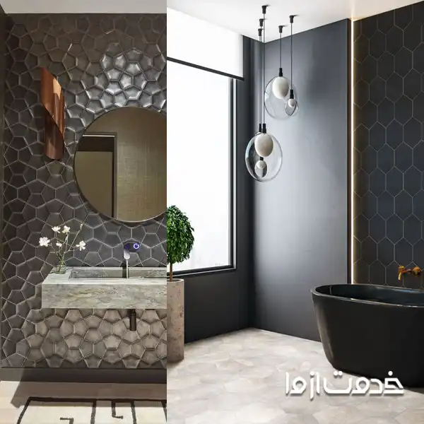 کاشی‌های براق با الگوهای فلزی و منعطف