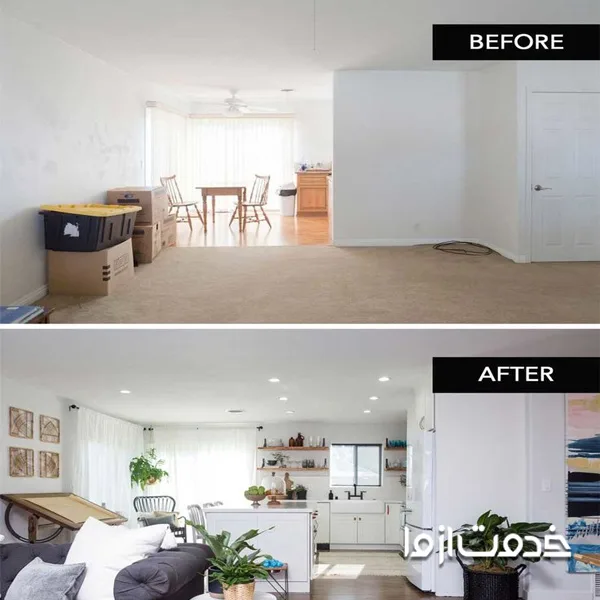 بازسازی آپارتمان به سبک مدرن قبل و بعد