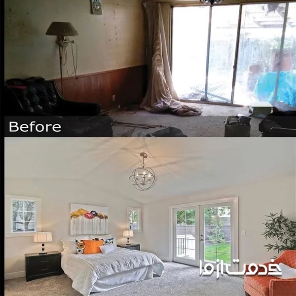 بازسازی اتاق خواب قبل و بعد
