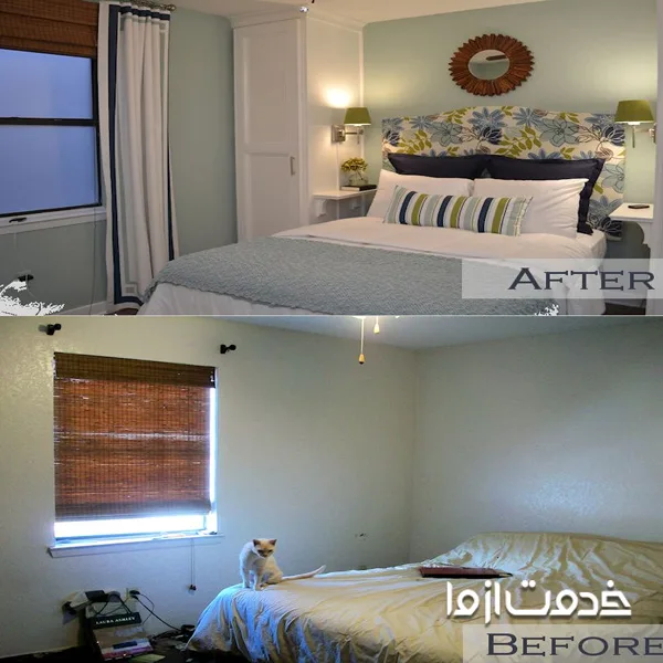 قبل و بعد بازسازی اتاق خواب