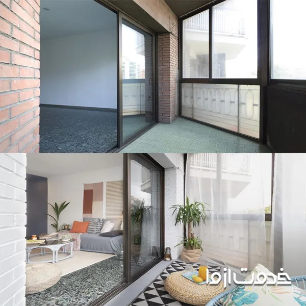 بازسازی بالکن و تراس آپارتمان قبل و بعد