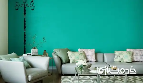 رنگ روغنی سبز روی دیوار