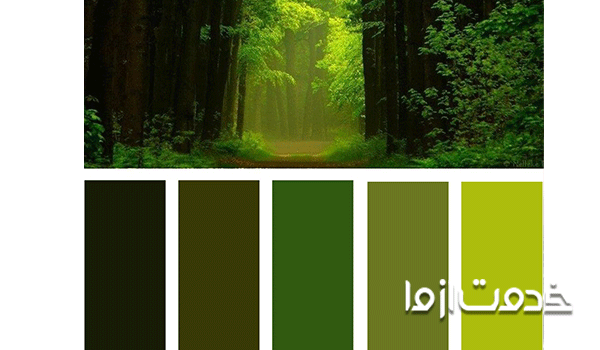 ترکیب رنگ سبز در نقاشی ساختمان