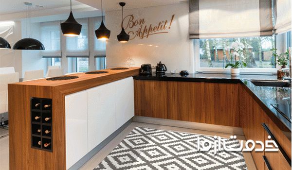 فرش و پرده در چیدمان آشپزخانه