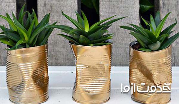 گلدان با قوطس کنسرو