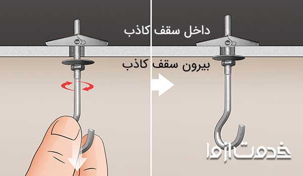 نصب لوستر در سقف کاذب