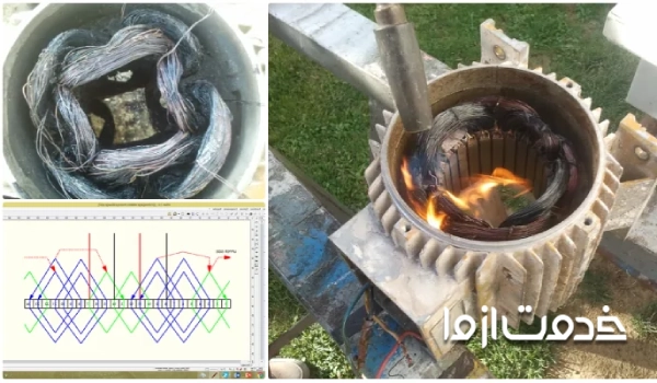 نقشه سیم پیچی موتور کولر موتوژن