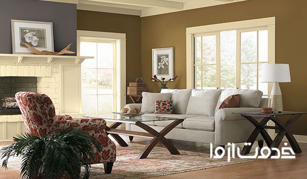 ترکیب رنگ نسکافه ای دیوار