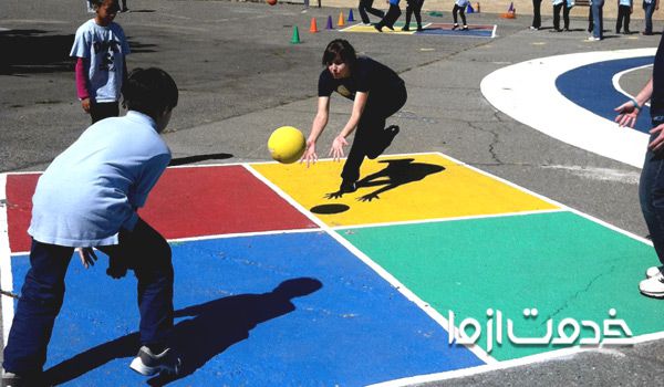 نقاشی حیاط مدرسه ابتدایی