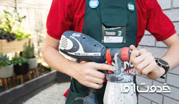 رنگ كردن ديوار با پيستوله