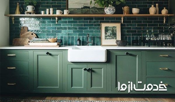 کابینت سبز رنگ