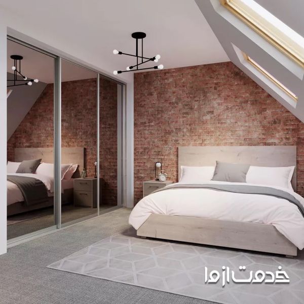 کمد دیواری اتاق خواب کوچک با درب آینه