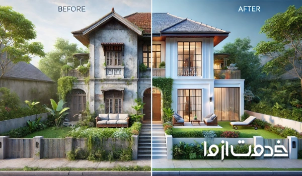 بازسازی خانه حیاط دار