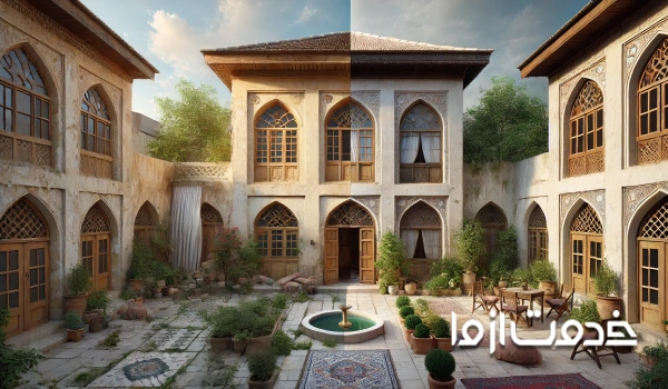 بازسازی خانه ویلایی ایرانی