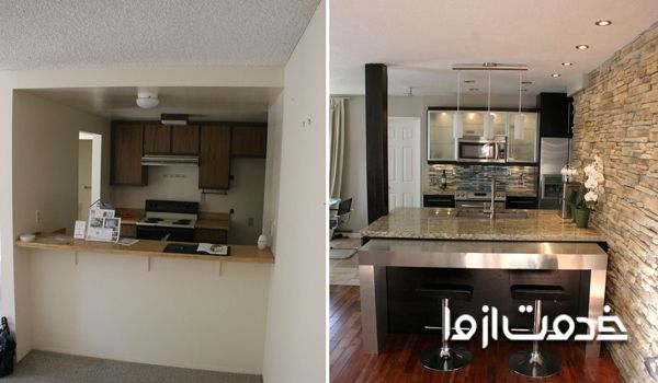 بازسازی آپارتمان 70 متری قبل و بعد