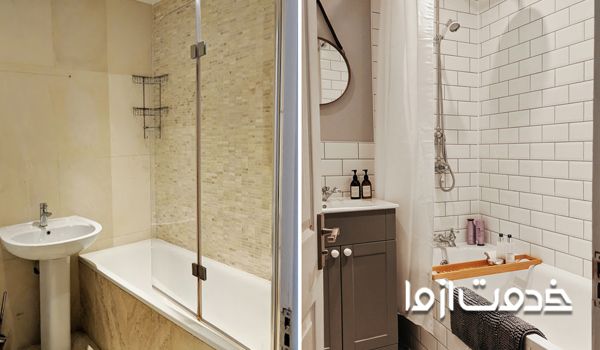 بازسازی سرویس بهداشتی آپارتمان 70 متری