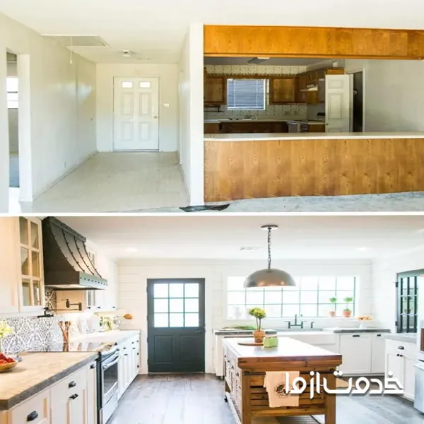 قبل و بعد خانه های بازسازی شده