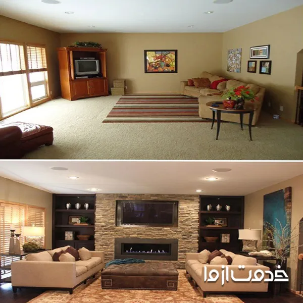 قبل و بعد از بازسازی آپارتمان