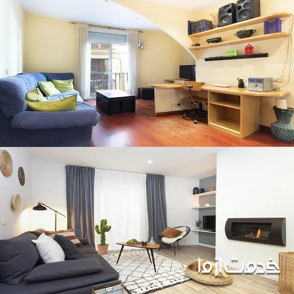 عکس قبل و بعد بازسازی خانه
