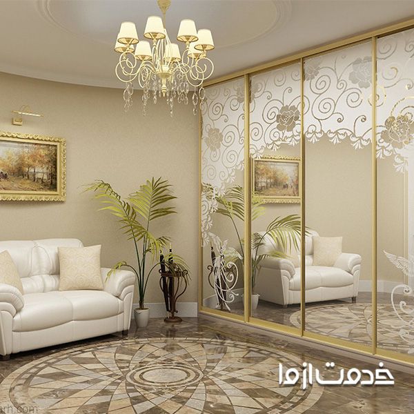 مدل کمد دیواری ریلی آینه دار