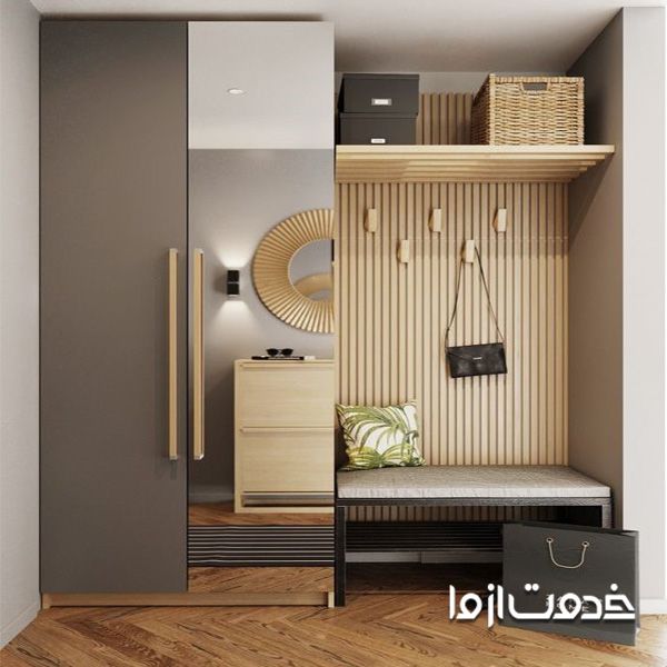 نصب آینه بر روی کمد دیواری