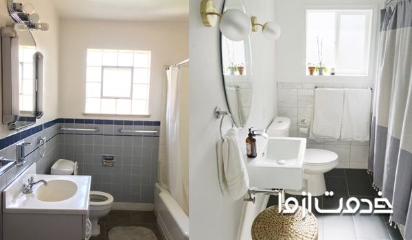 بازسازی سرویس بهداشتی آپارتمان 100 متری