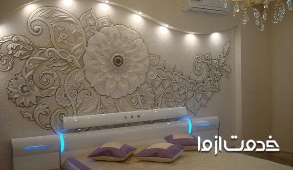 استفاده از گچبری مدرن در اتاق خواب