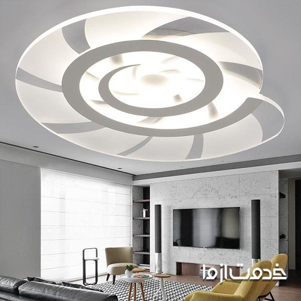 گچبری مدرن سقف با نورپردازی