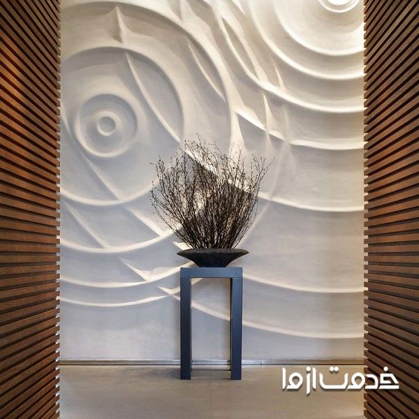 گچ بری مدرن روی دیوار