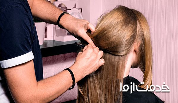 تقسیم بندی موها برای انجام کراتین