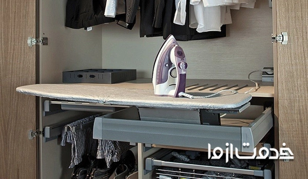 طرح داخل کمد دیواری همراه با میز اتو