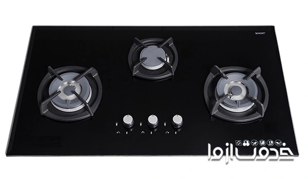 اجاق گاز صفحه شیشه‌ای با طراحی شیک و جذاب