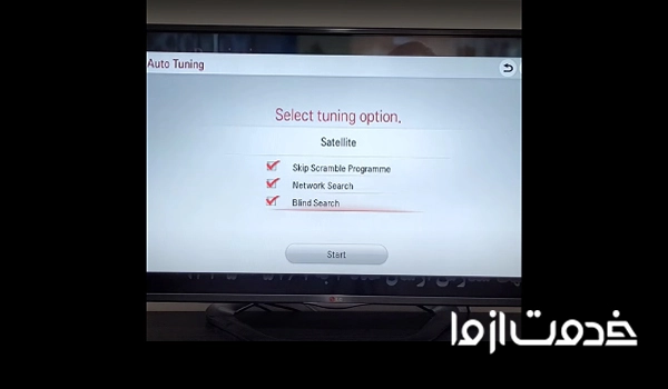 نحوه تنظیم ماهواره یاهست در تلویزیون ال جی رسیور دار